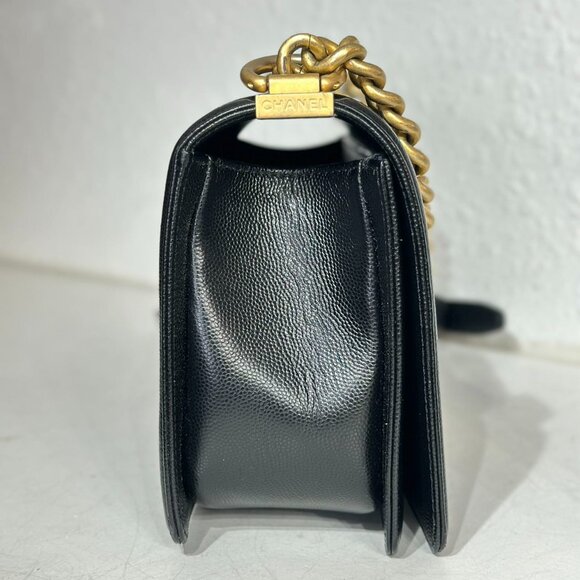 Chanel Black Caviar Medium Boy Bag Shoulder Bag Crossbody - Picture 4 of 9